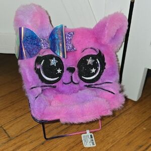 Claire's Pink and Purple Plush Cat Chair
